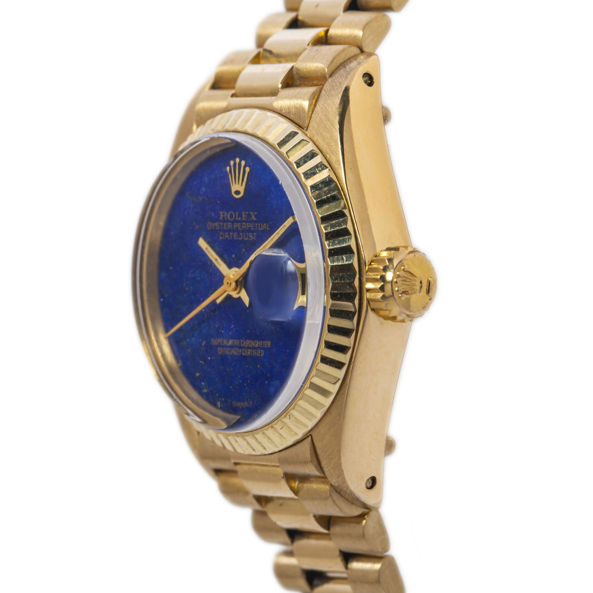 Rolex Datejust 6917 18k Gold President Lapis Lazuli Dial Auto Ladies Watch 26mm