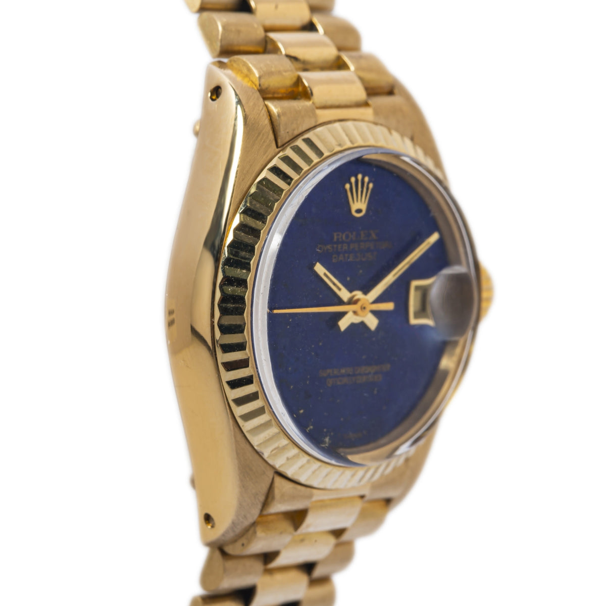 Rolex Datejust 6917 18k Gold President Lapis Lazuli Dial Auto Ladies Watch 26mm