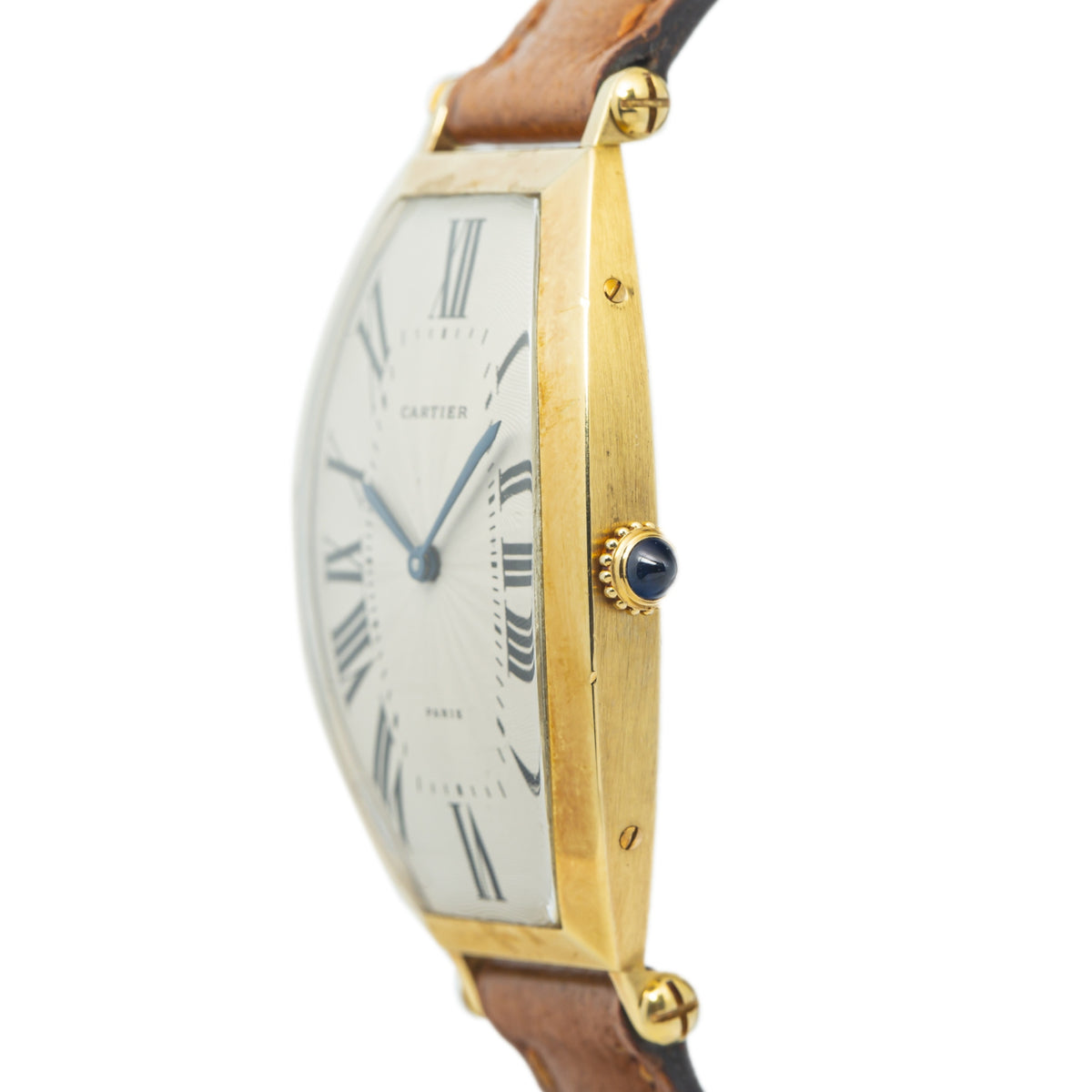 Cartier Tonneau 89590016 18k Yellow Gold 1980s Paris Manual Unisex Watch 26x39mm