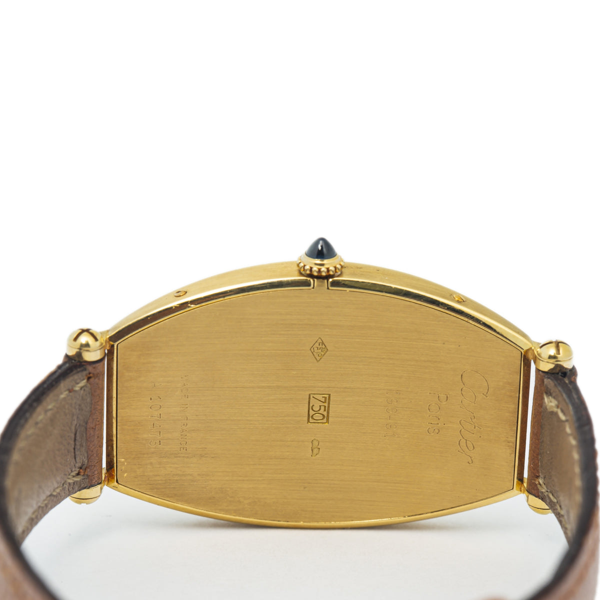 Cartier Tonneau 89590016 18k Yellow Gold 1980s Paris Manual Unisex Watch 26x39mm