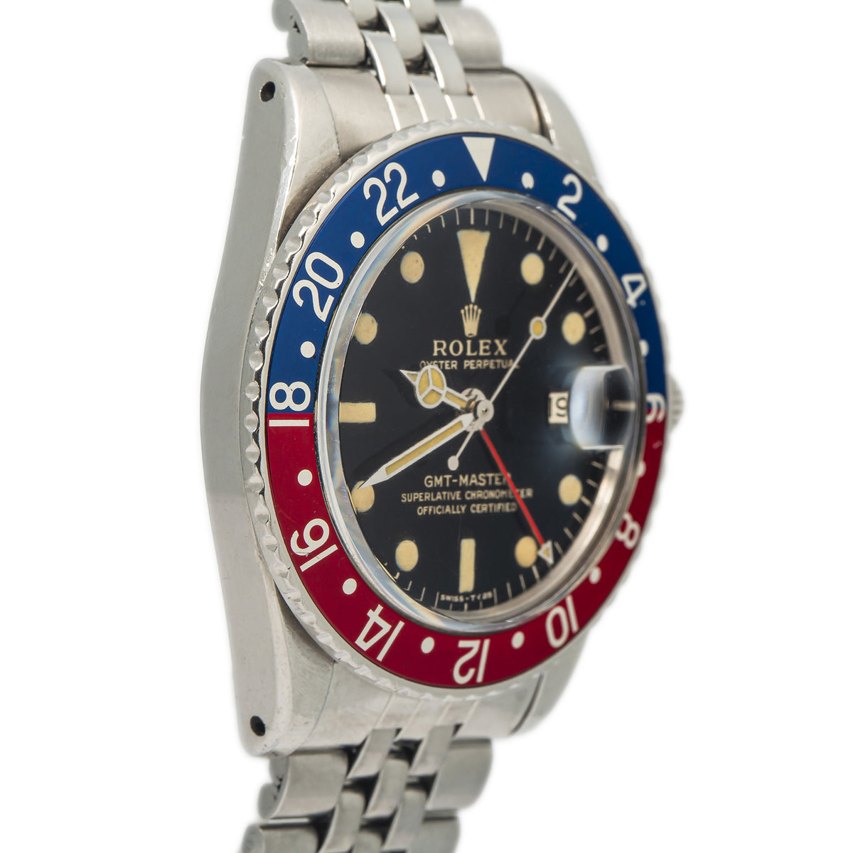 Rolex GMT Master 1675 Pepsi Patina Gilt Vintage 1966 Steel Jubilee Watch 40mm