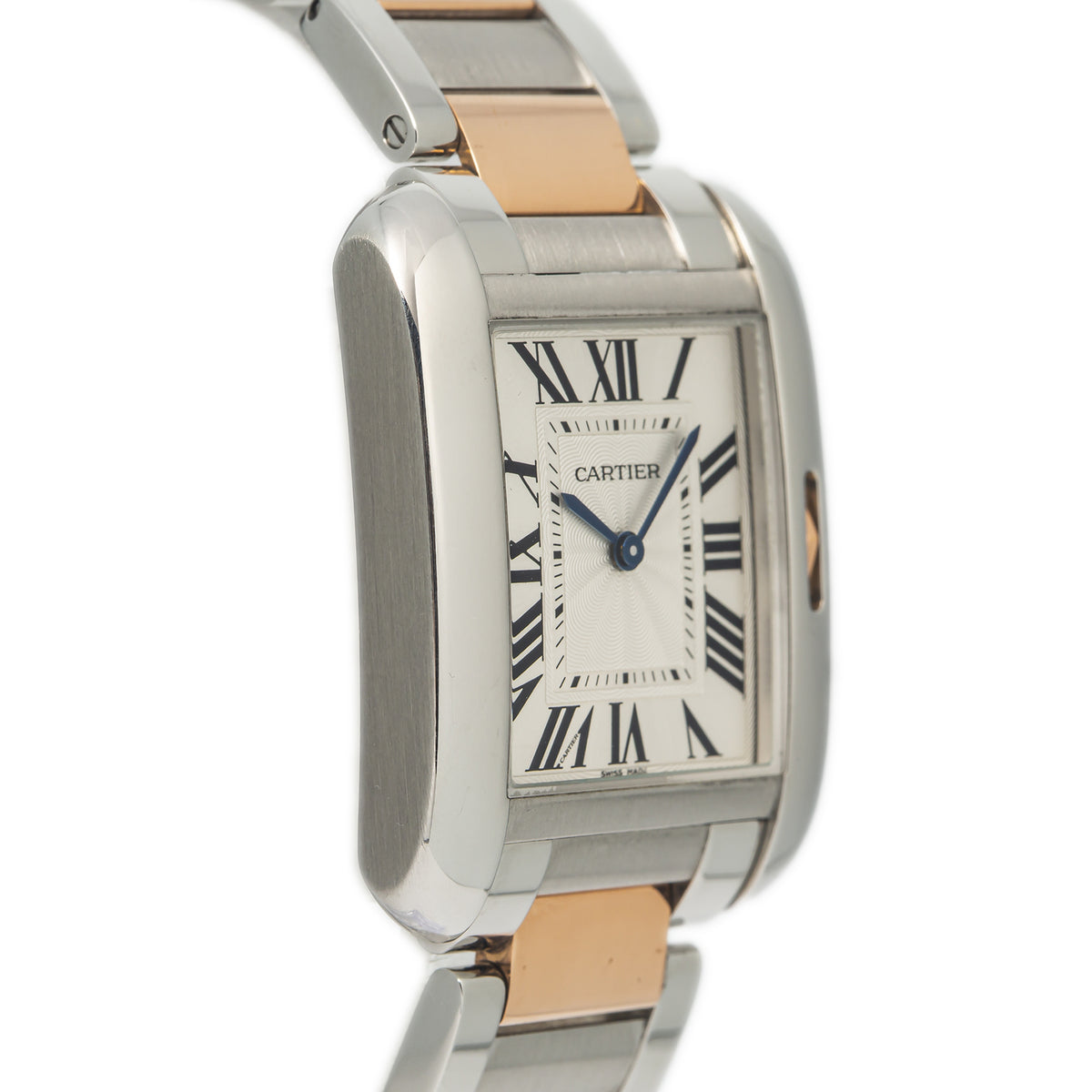Cartier Tank Anglaise 3704 W5310043 Rose Gold Two Tone Quartz Watch 26x34mm