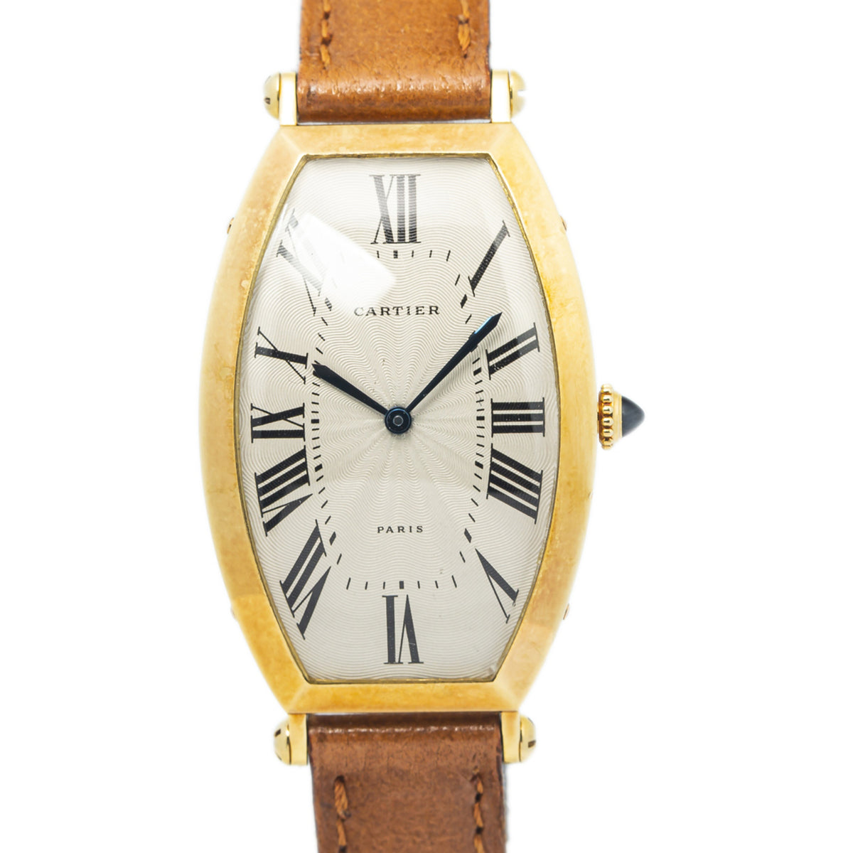 Cartier Tonneau 89590016 18k Yellow Gold 1980s Paris Manual Unisex Watch 26x39mm