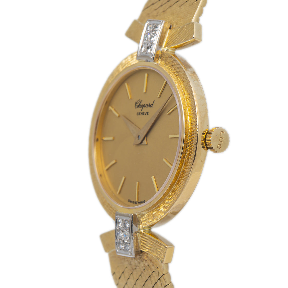 Chopard Vintage 18k Yellow Gold Diamonds Manual Winding Ladies Watch 25mm