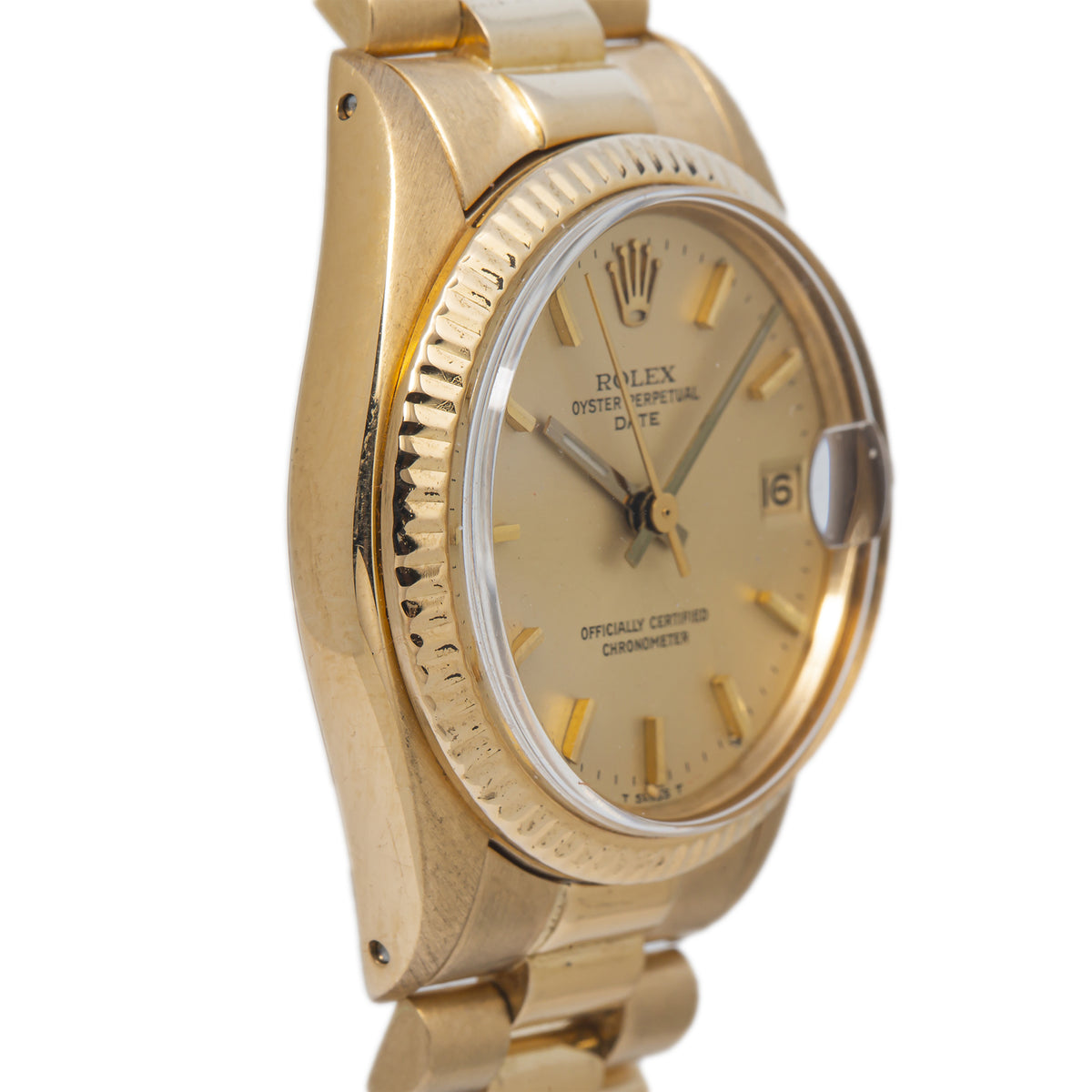 Rolex Datejust 6827 18k Yellow Gold President Champagne Dial Auto Watch 31mm