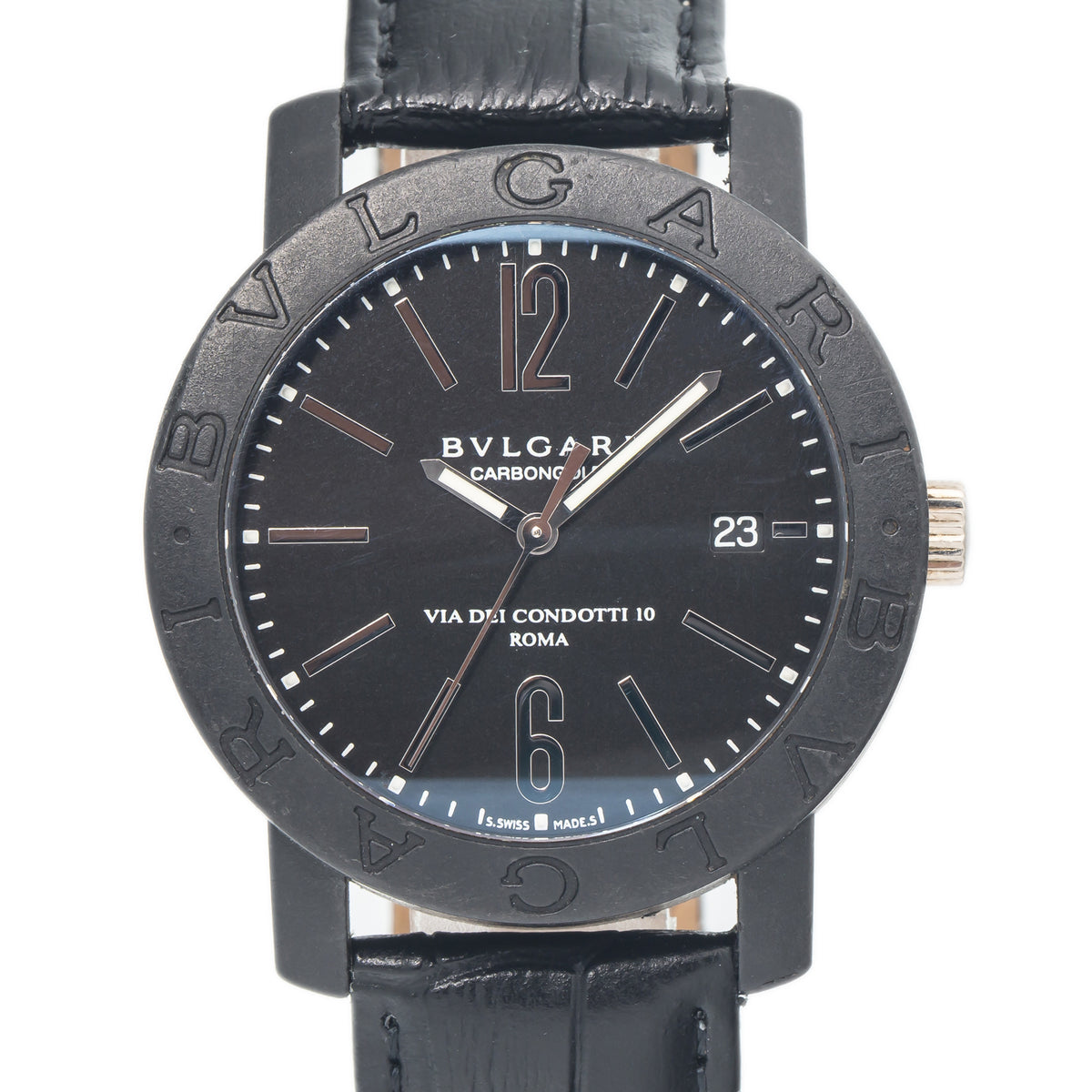 Bvlgari CarbonGold Via dei Condotti 10 Roma BB 40 CL Automatic Watch 40mm