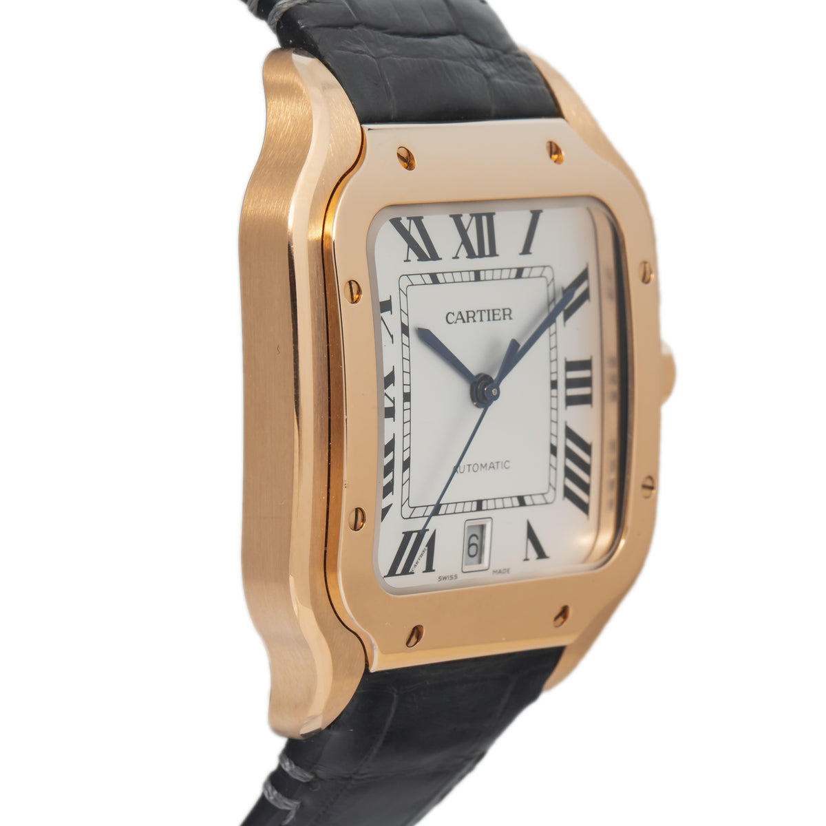 Cartier Santos WGSA0019 4071 Large MINT 18K Rose Gold Date Automatic Watch 40mm