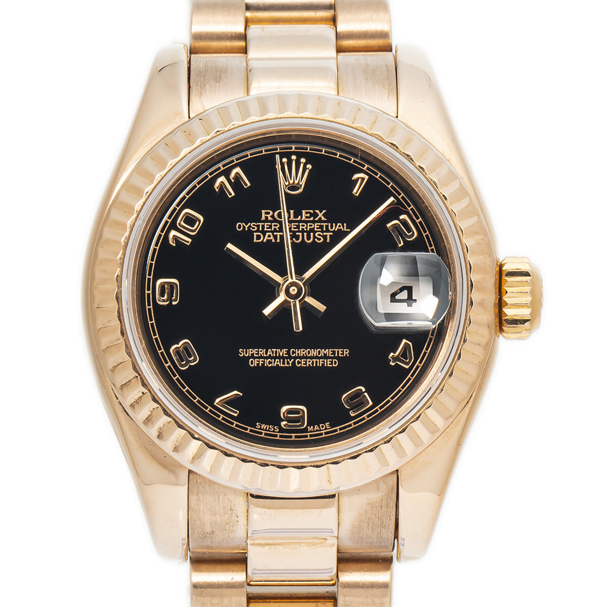 Rolex Datejust 179175 18kRose President 2003 Complete Black Dial Auto Watch 26mm
