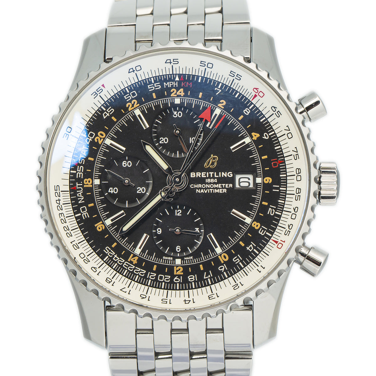 Breitling Navitimer World GMT A24322 Chronograph Black Dial Automatic Watch 46mm