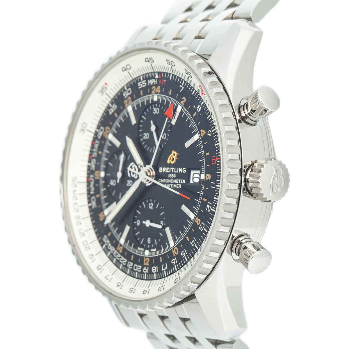 Breitling Navitimer World GMT A24322 Chronograph Black Dial Automatic Watch 46mm