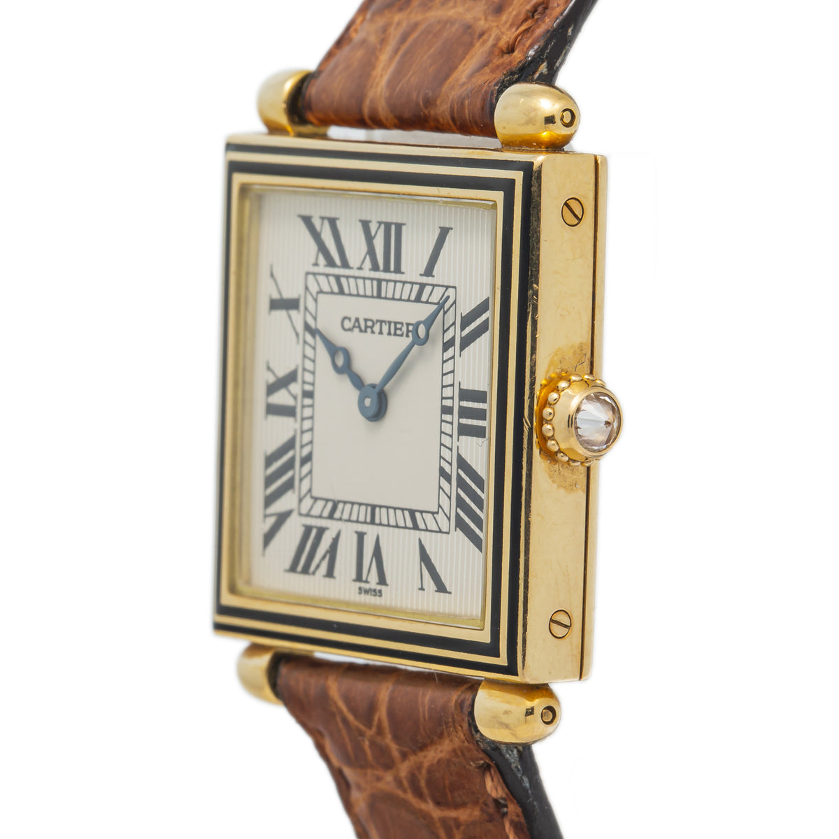 Cartier Tank Obus WB800151 1630 Circa 1990s 18k Yellow Gold Quartz Watch 25x31mm