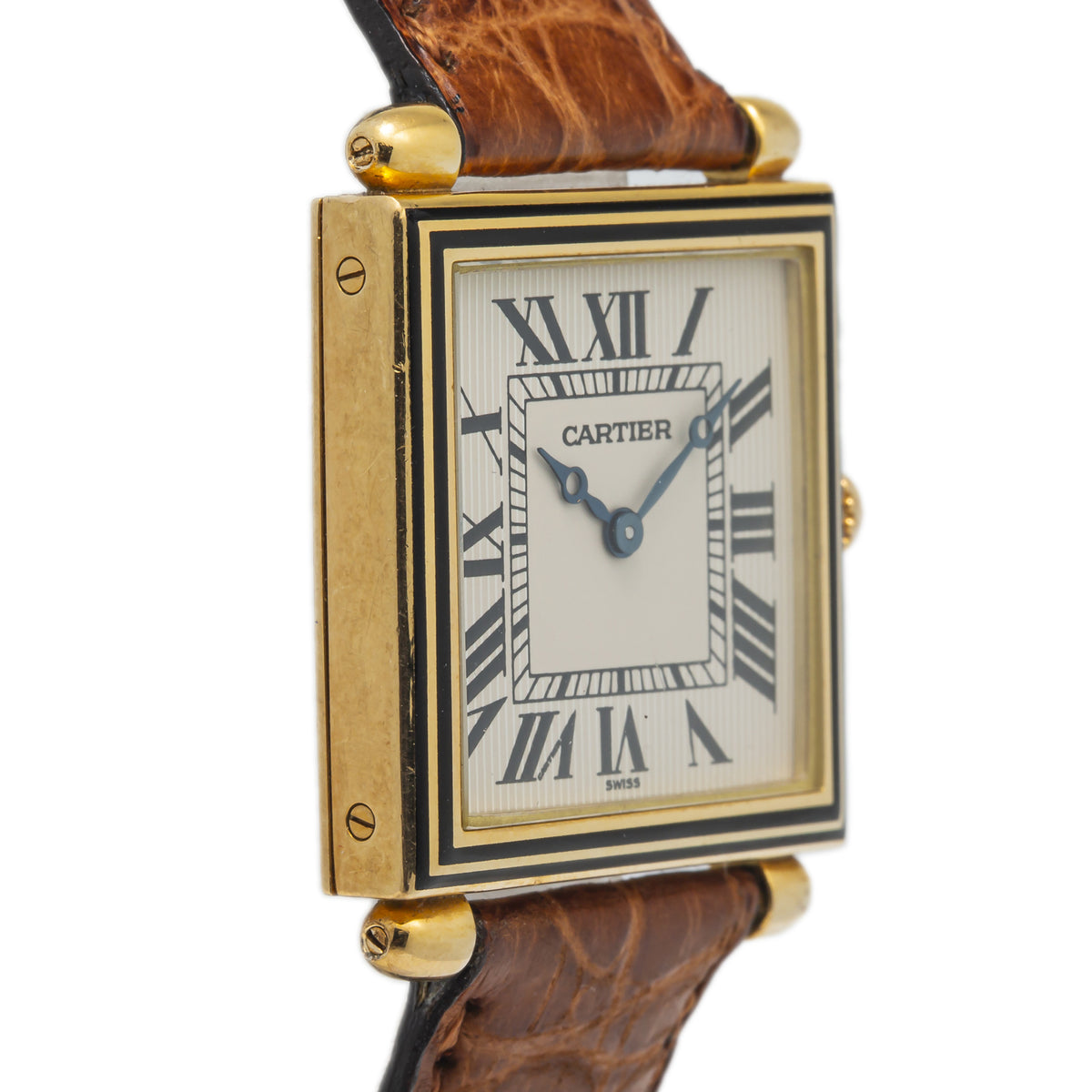 Cartier Tank Obus WB800151 1630 Circa 1990s 18k Yellow Gold Quartz Watch 25x31mm