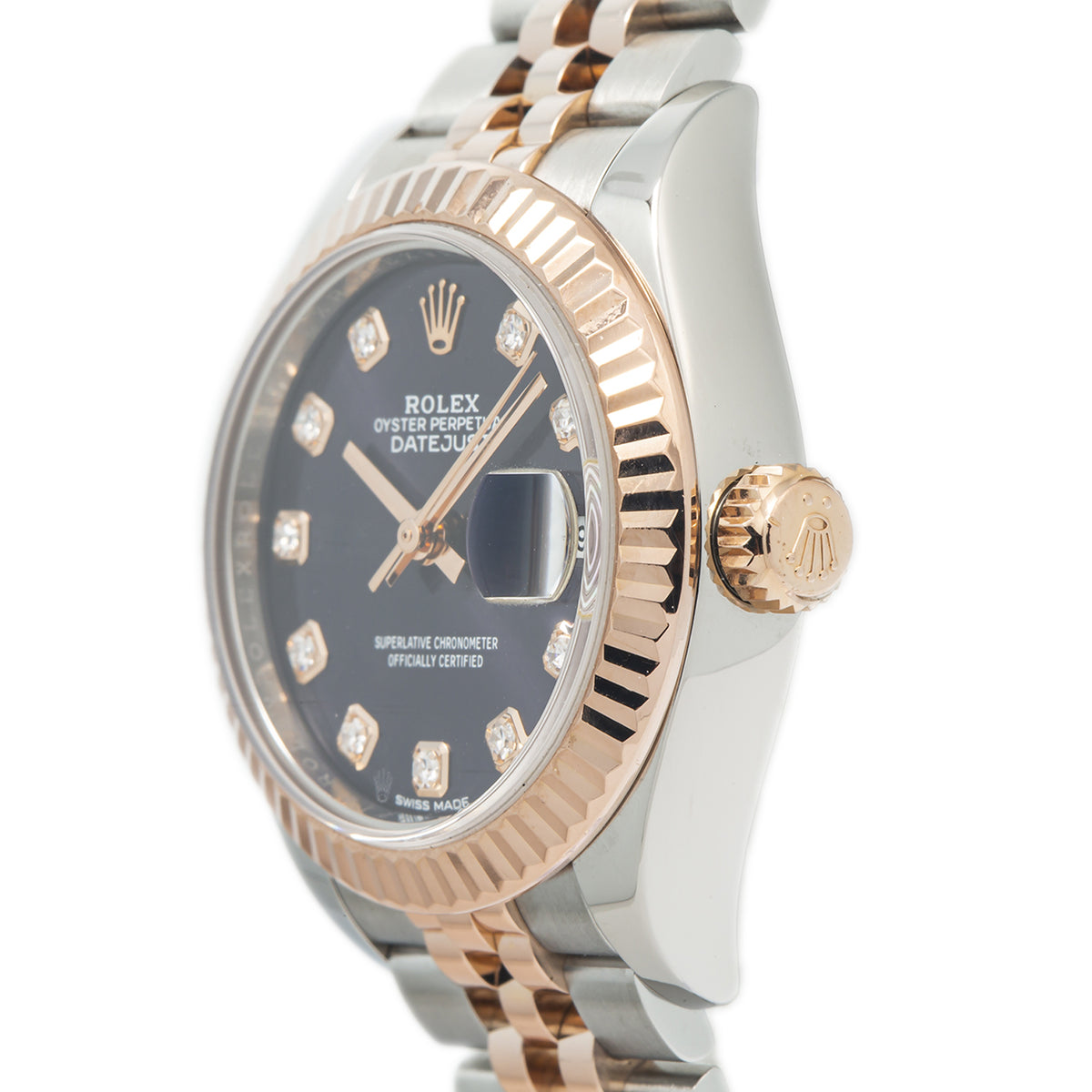 Rolex Datejust 279171 MINT 2018 Complete Rose Jubilee Aubergine Dial Watch 28mm