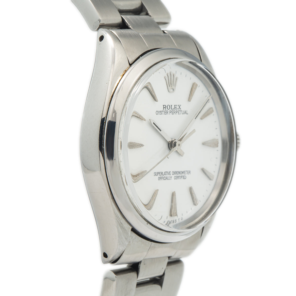Rolex Oyster Perpetual 5500 Stainless Oyster Matte White Sigma Dial Watch 34mm