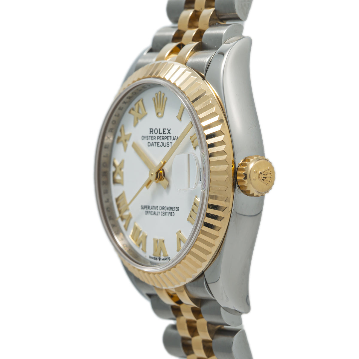 Rolex Datejust 278273 18k Yellow Gold Jubilee Roman White Dial Ladies Watch 31mm