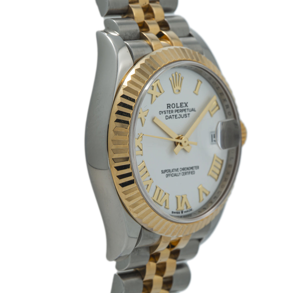 Rolex Datejust 278273 18k Yellow Gold Jubilee Roman White Dial Ladies Watch 31mm