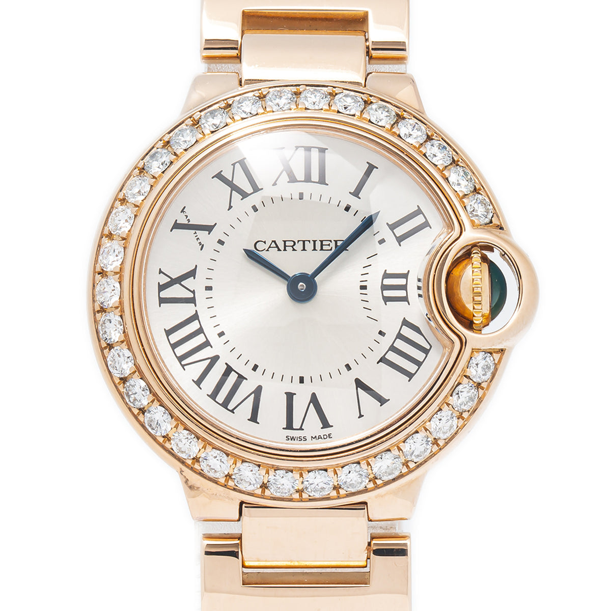 Cartier Ballon Bleu WJBB0015 3007 18k Rose Gold Diamonds Quartz Ladie Watch 28mm