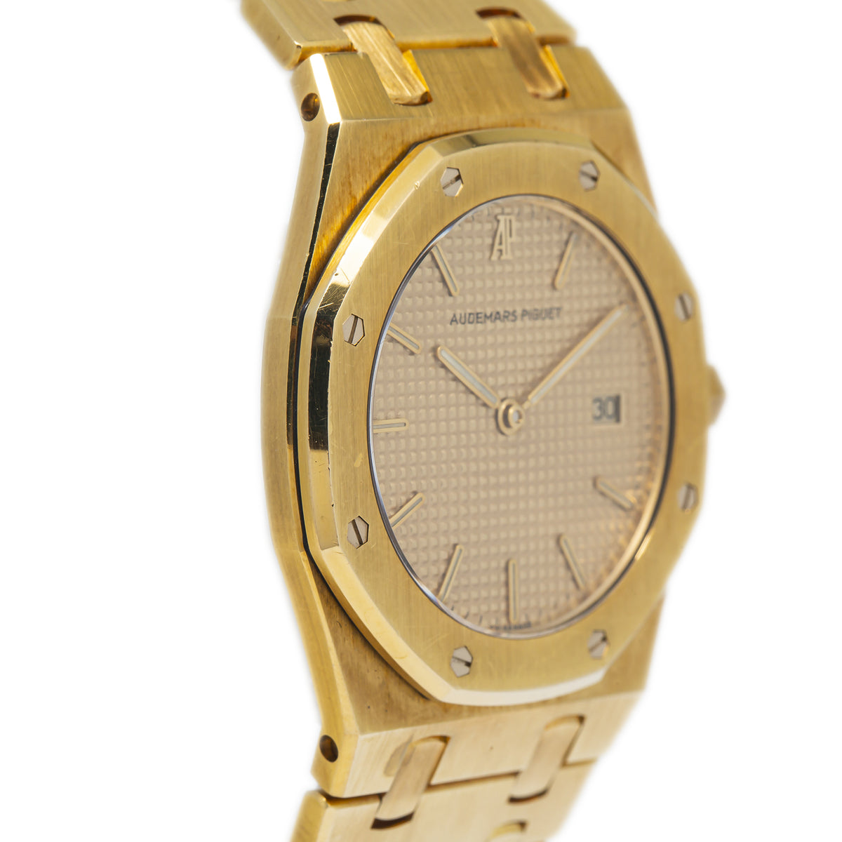 Audemars Piguet Royal Oak 56175BA Unpolished 18k YellowGold Champagne Watch 33mm