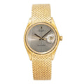 Rolex Zephyr Date 1510 18k Yellow Gold Rare Bracelet Grey Dial Auto Watch 34mm