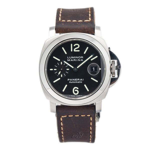 Panerai Luminor Marina PAM00104 Stainless Steel Black Dial Automatic W Empire Time NYC