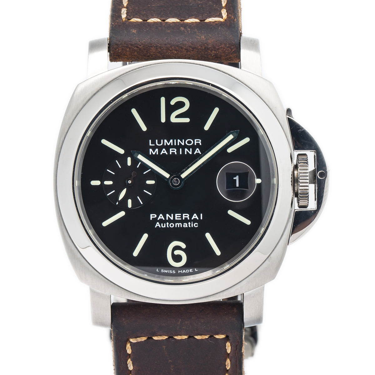 Panerai Luminor Marina PAM00104 Stainless Steel Black Dial Automatic Watch 44mm