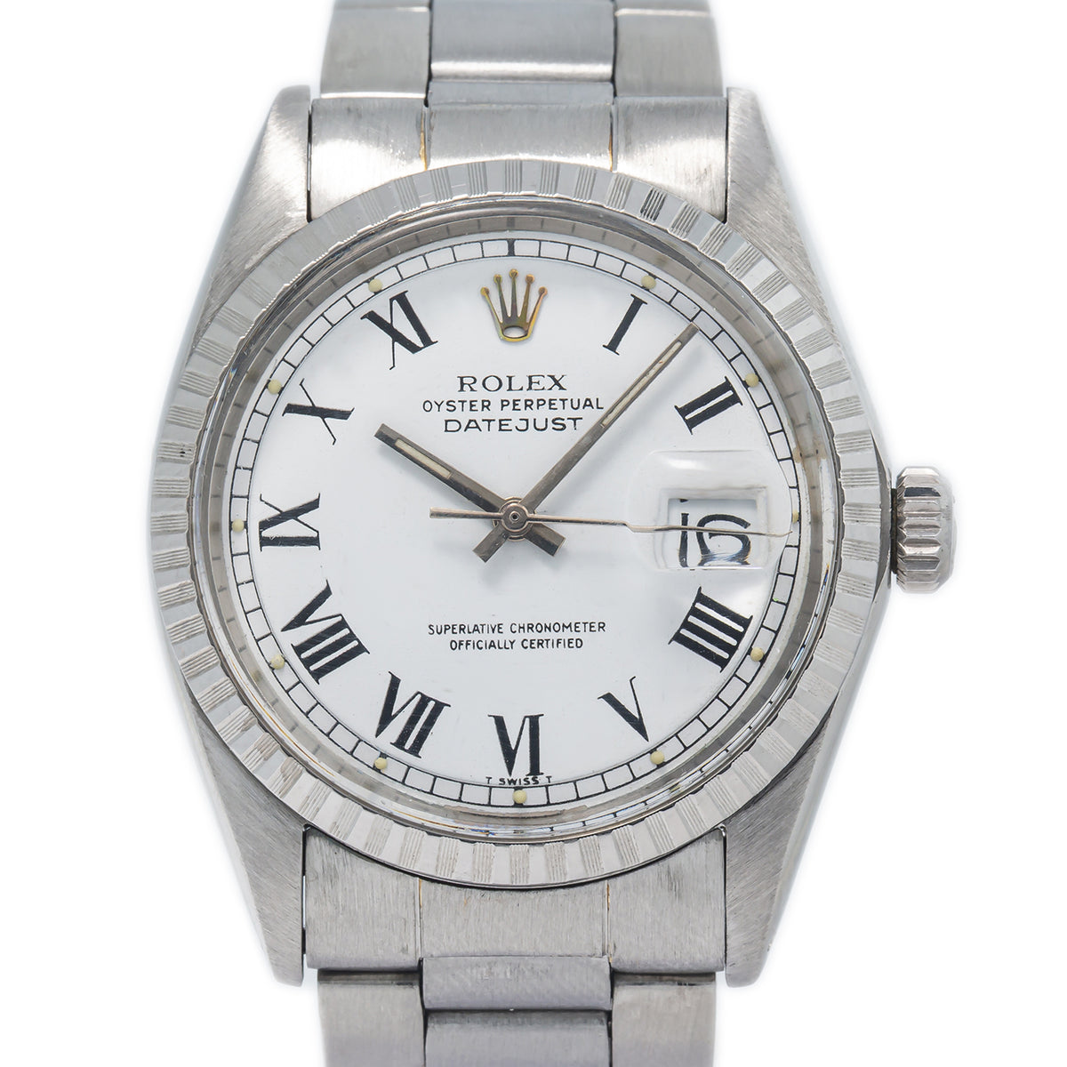 Rolex Datejust 1601 with 7836 Original SS Bracelet Buckley Dial 1970 Watch 36mm