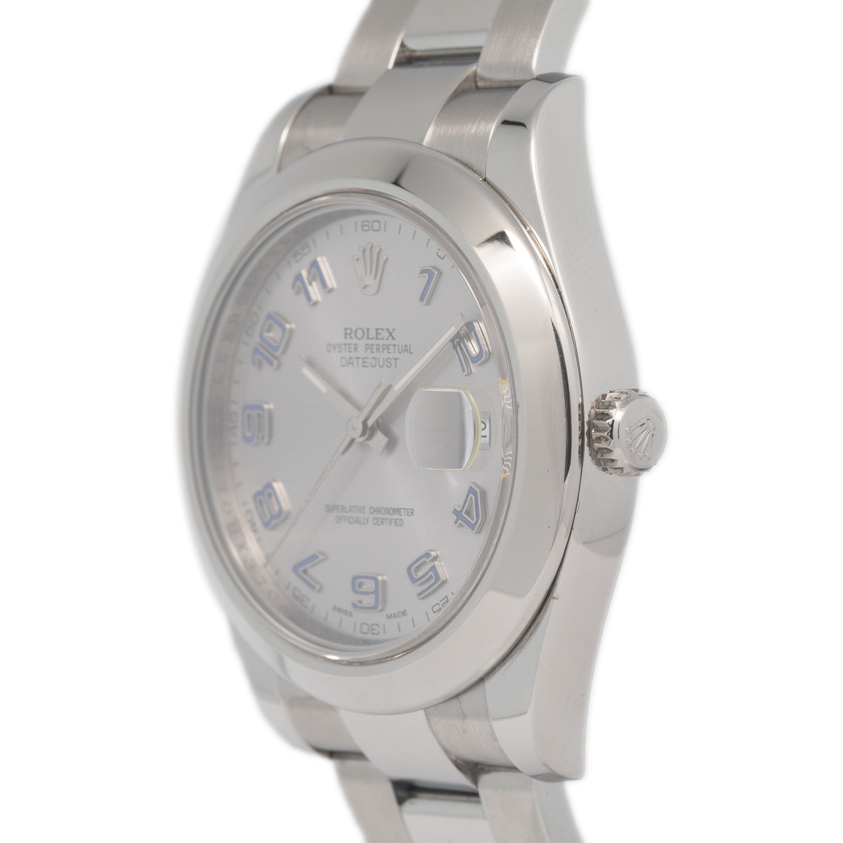 Rolex Datejust 116300 Stainless Steel Oyster Rhodium Arabic Dial Men Watch 41mm