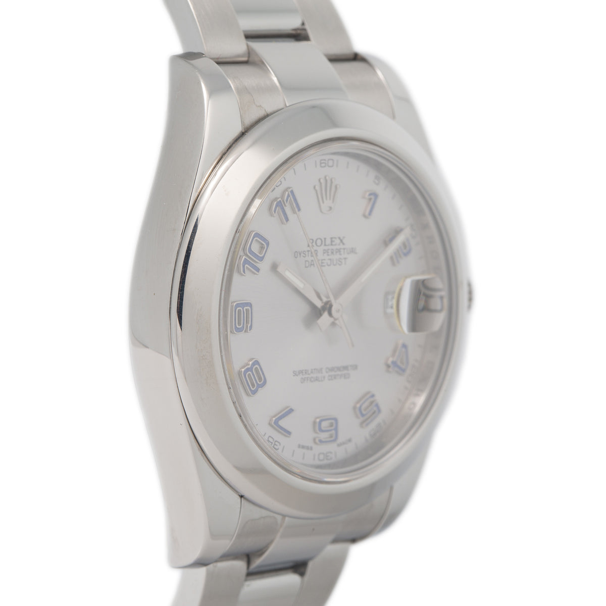 Rolex Datejust 116300 Stainless Steel Oyster Rhodium Arabic Dial Men Watch 41mm
