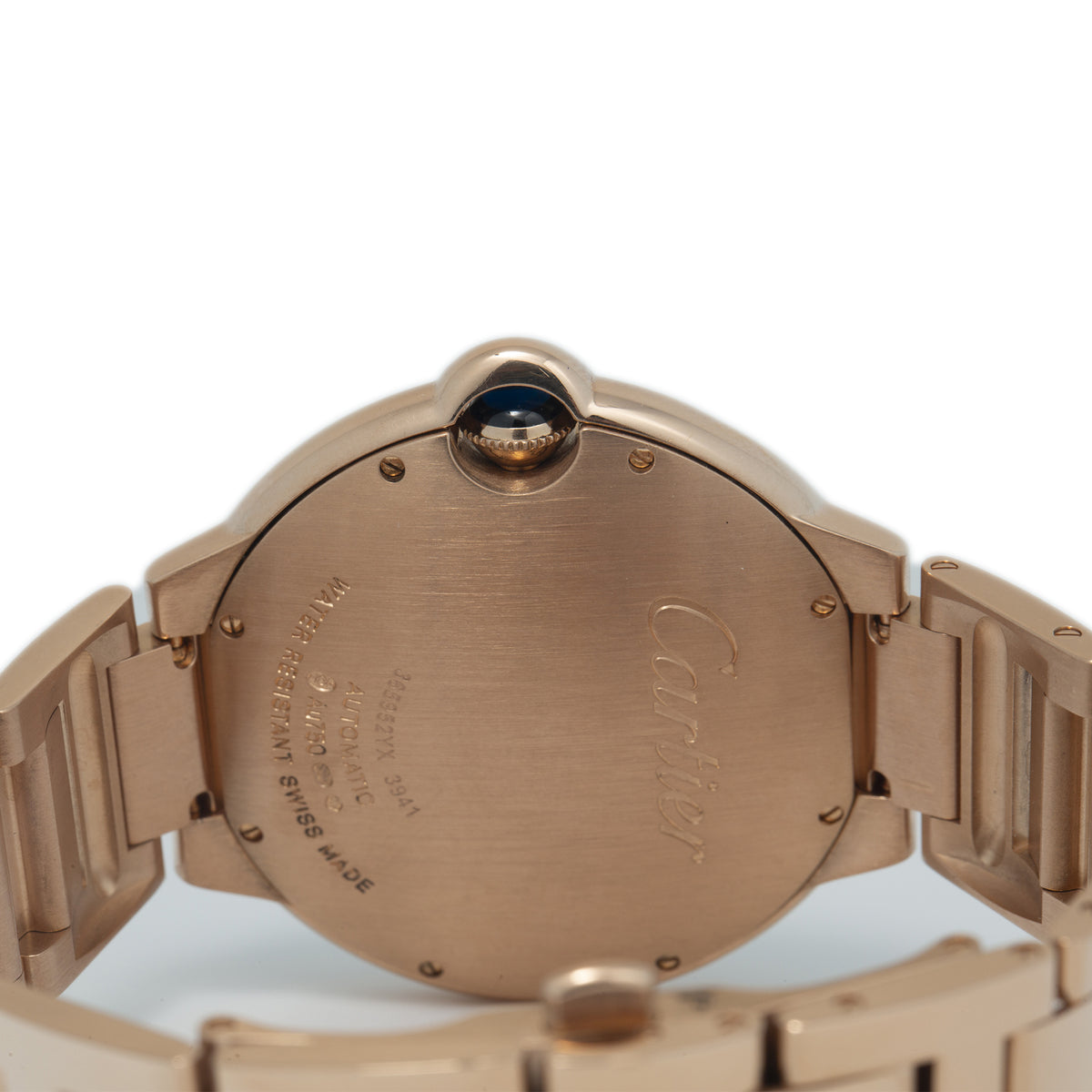 Cartier Ballon Bleu 3941 WJBB0057 18k RG Auto Factory Diamond Men's Watch 42mm