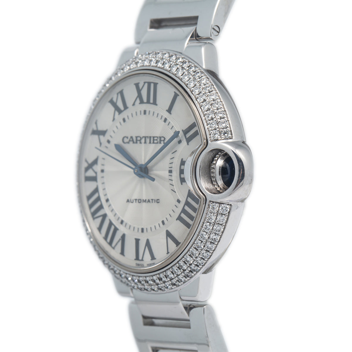 Cartier Ballon Bleu 3004 WE96006Z3 Factory Diamonds Steel Automatic Watch 36mm