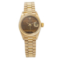 Rolex Datejust 6917 18k Yellow Gold President Tiger Eye Dial Ladies Watch 26mm