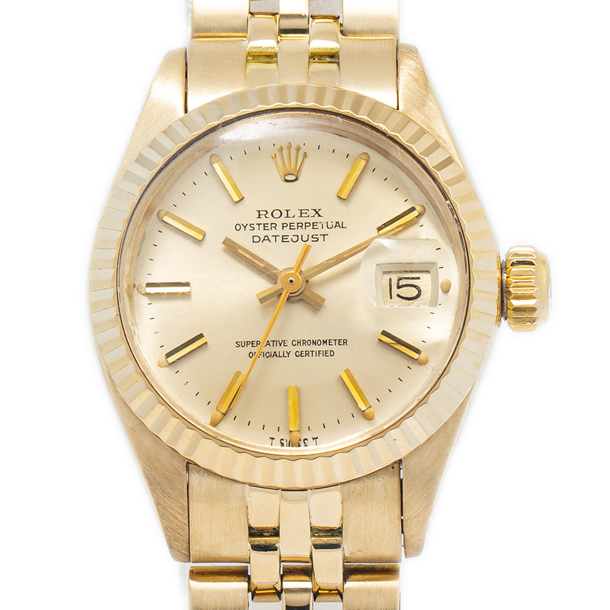 Rolex Date-Just 6917 18k Yellow Gold Jubilee Champagne Dial Ladies Watch 26mm