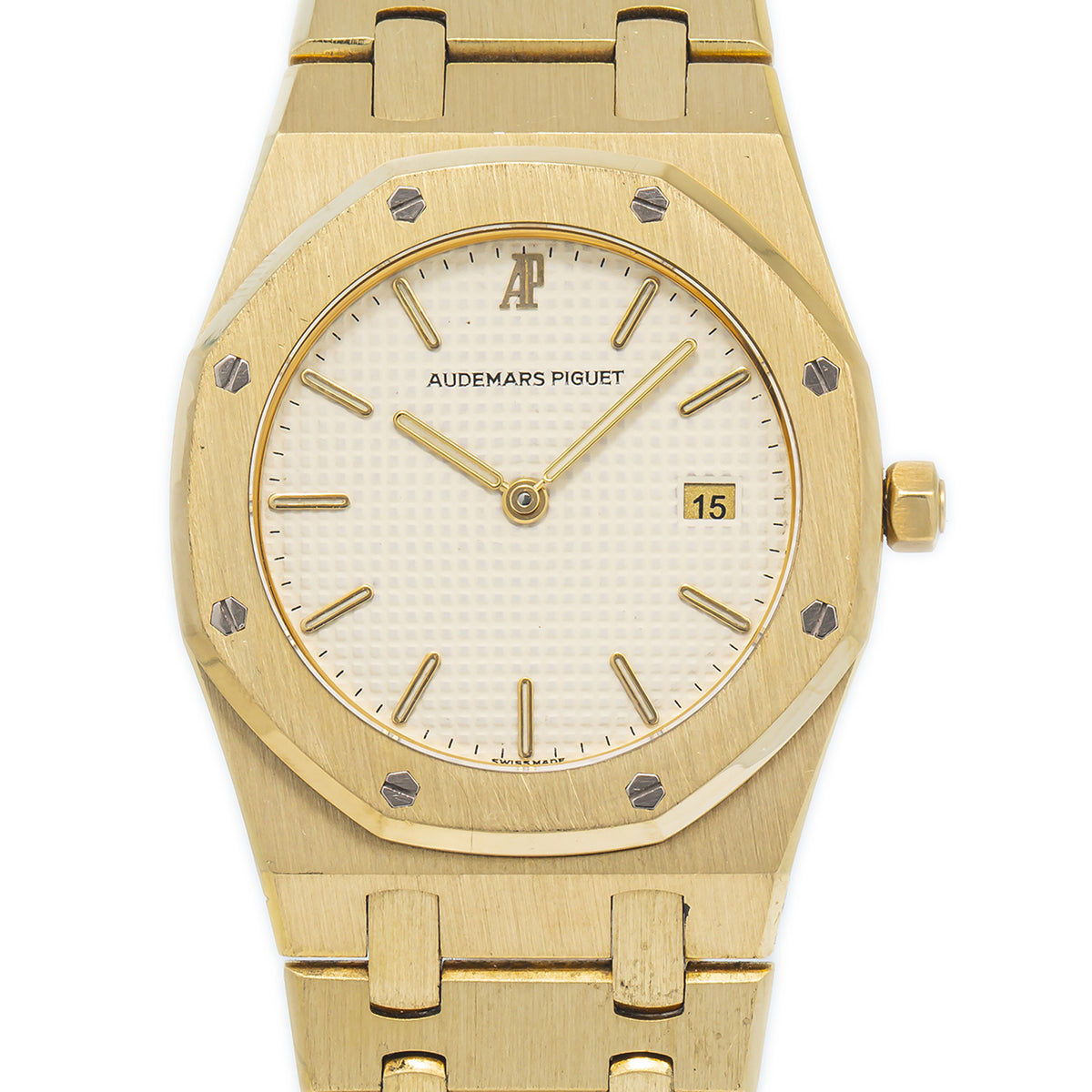 Audemars Piguet Royal Oak 56175BA 18k Yellow Gold Cream Dial Quartz Watch 33mm