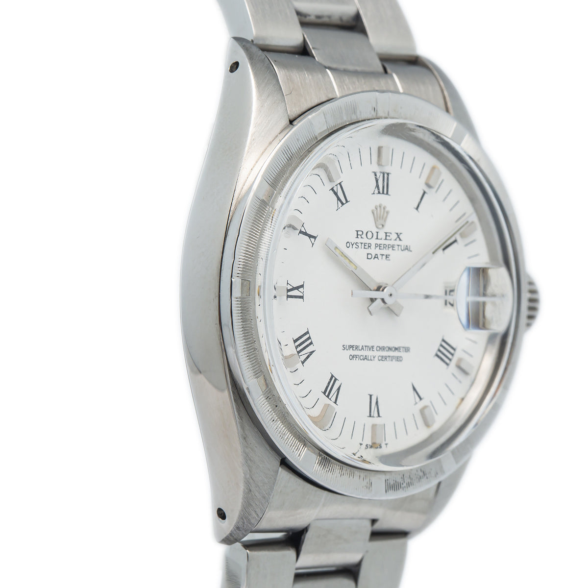 Rolex Date 1501 Vintage Men's Automatic Stainless White Dial 34mm Watch