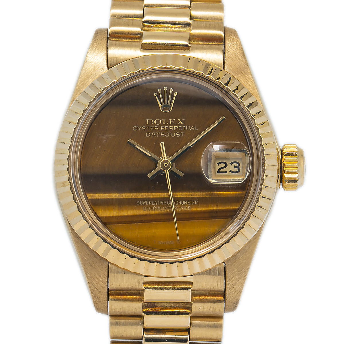 Rolex Datejust President 6917 W/Papers Ladies Automatic Tiger Eye Dial 26mm