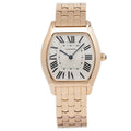Cartier Tortue 3700 W1556366 18k Rose Gold Manual Silver Dial Ladies Watch 31mm