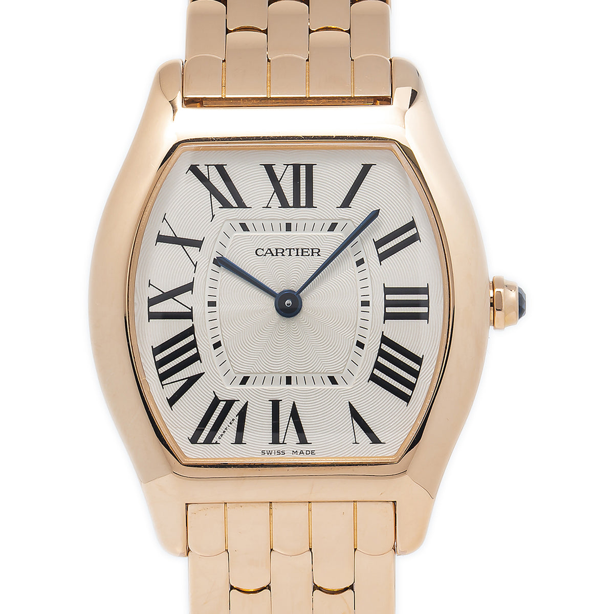 Cartier Tortue 3700 W1556366 18k Rose Gold Tonneau Shape Mechanical Watch 31mm