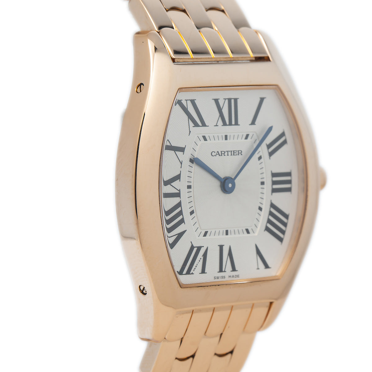 Cartier Tortue 3700 W1556366 18k Rose Gold Tonneau Shape Mechanical Watch 31mm