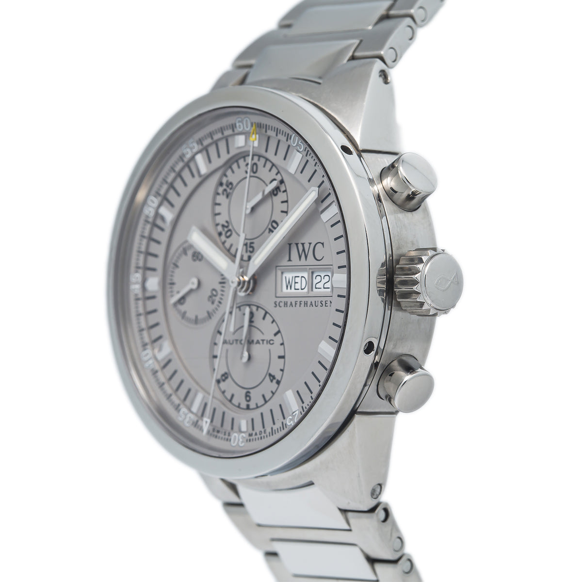 IWC Schaffhausen Split Second IW371508 Stainless Steel Grey Dial Men Watch 43mm