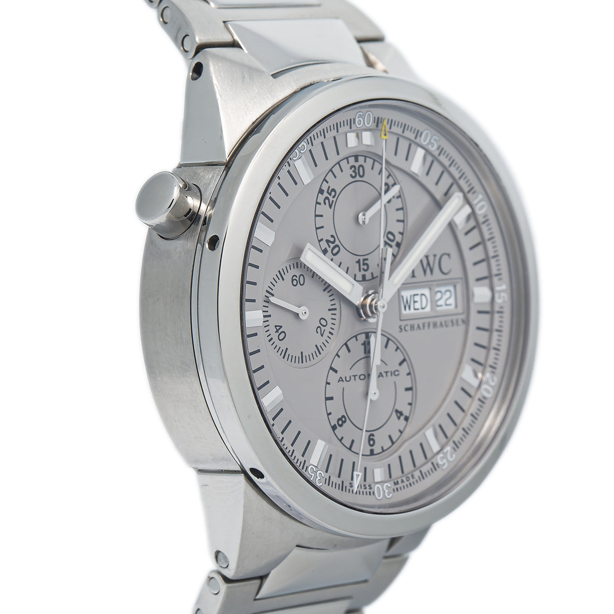 IWC Schaffhausen Split Second IW371508 Stainless Steel Grey Dial Men Watch 43mm