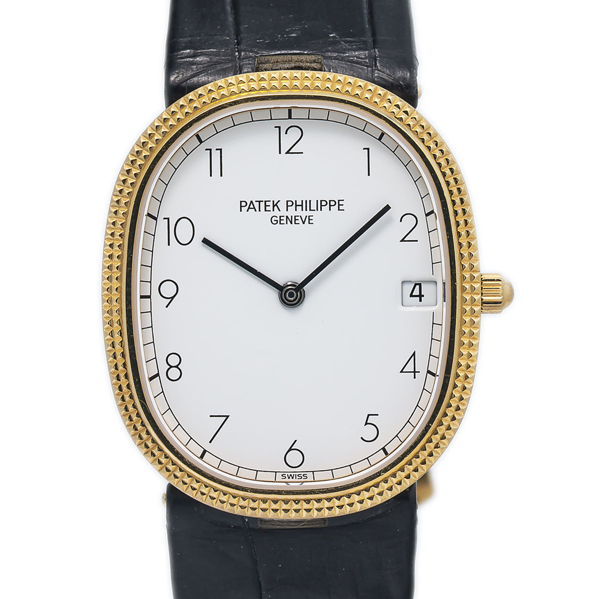 Patek Philippe Ellipse 3988J 18k Yellow Gold Swiss Quartz White Dial Men 27mm