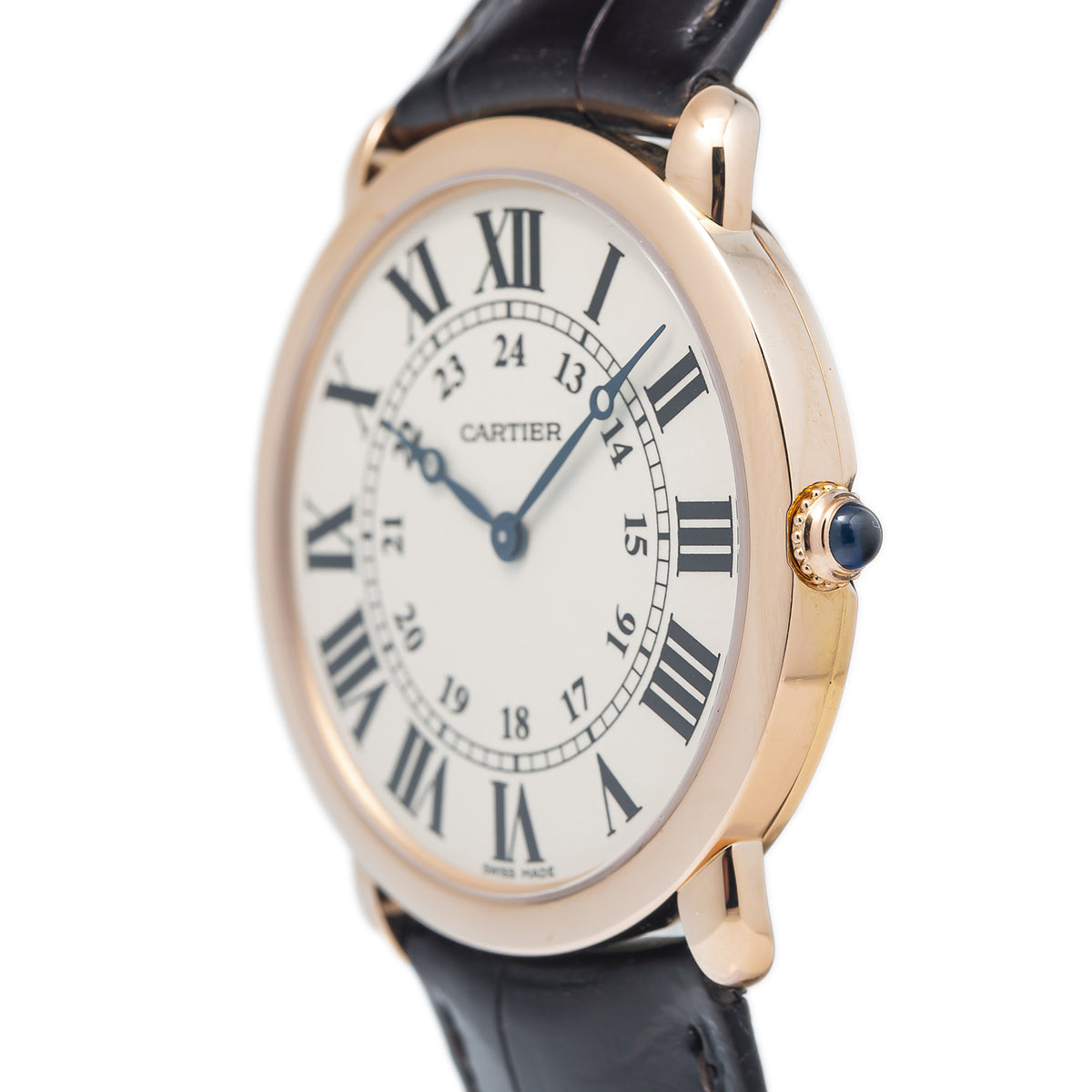 Cartier Ronde Louis 2889 W6800251 18k Rose Gold Cream Dial Watch 36mm