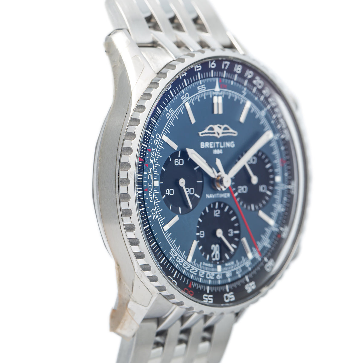 Breitling Navitimer Chronograph AB0139 Stainless Steel Blue Dial Men Watch 41mm