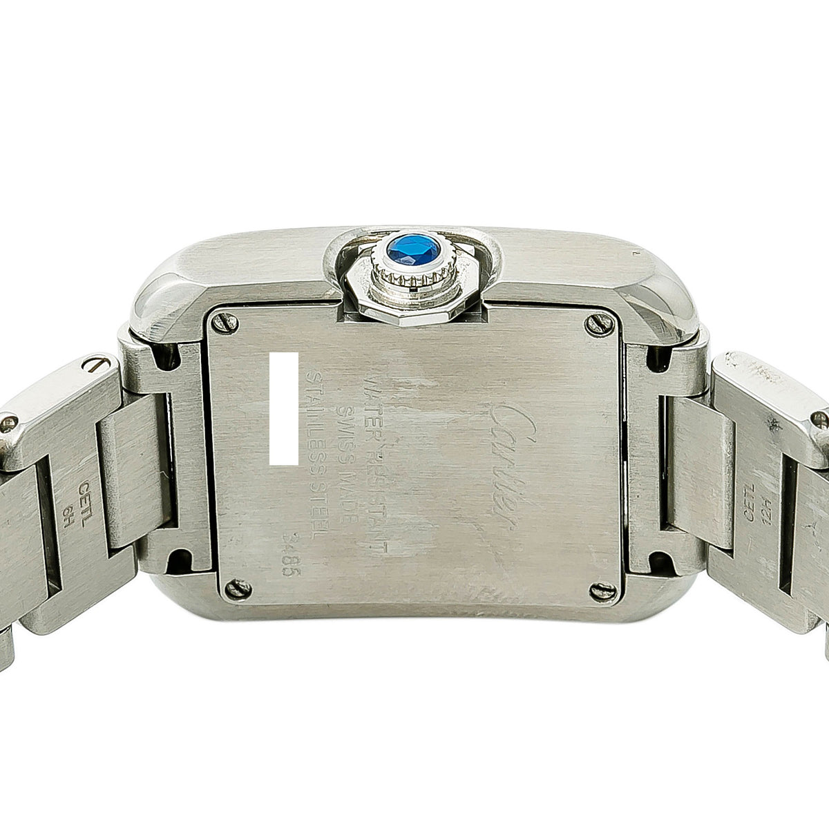 Cartier Tank Anglasise 3485 W5310022 Ladies Quartz Watch Silver Dial SS 23x30mm