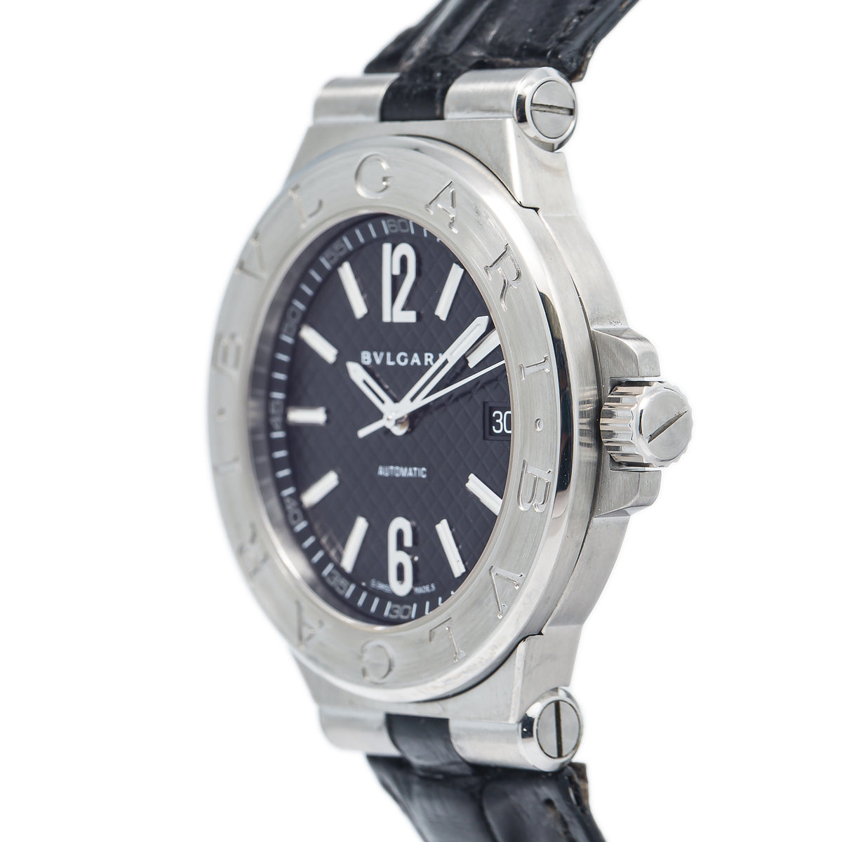 Bvlgari Diagono DG40S Stainless Steel Black Dial Auto Men's Watch 40mm