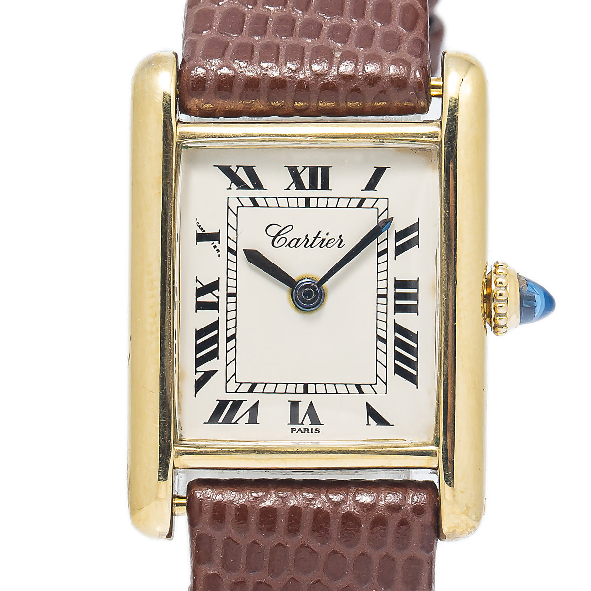 Cartier Tank Louis Vintage 18k Yellow Gold Paris Dial Ladies Watch 21x28mm