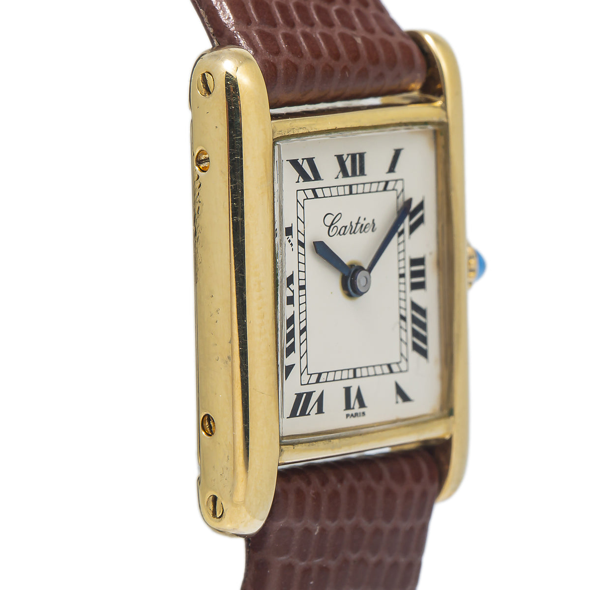 Cartier Tank Louis Vintage 18k Yellow Gold Paris Dial Ladies Watch 21x28mm