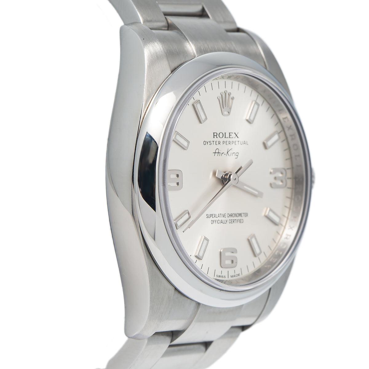 Rolex Air-King 114200 Stainless Oyster Silver Dial Automatic Unisex Watch 34mm