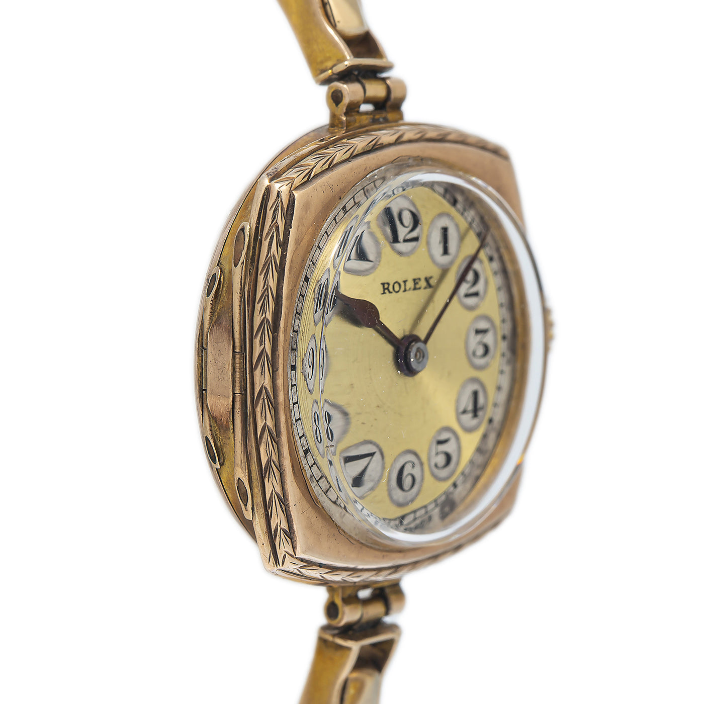 Rolex 1920's Cushion Vintage 9k Rose Gold Manual Wind Ladies Watch