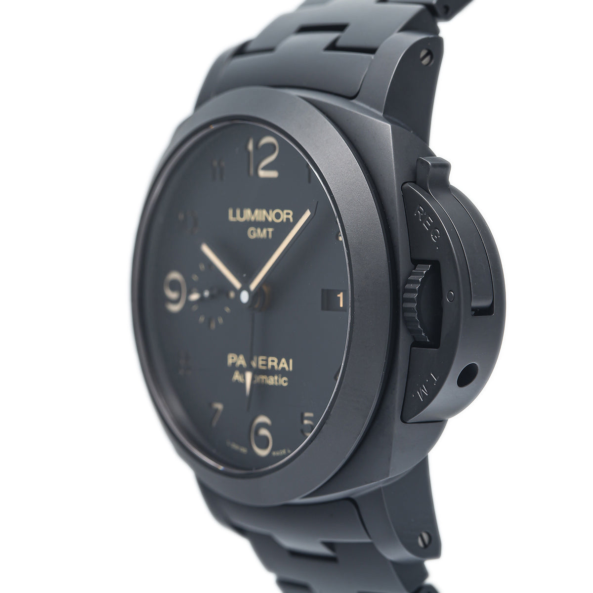 Panerai Tuttonero Luminor GMT PAM01438 MINT Ceramica Men's Watch 44mm